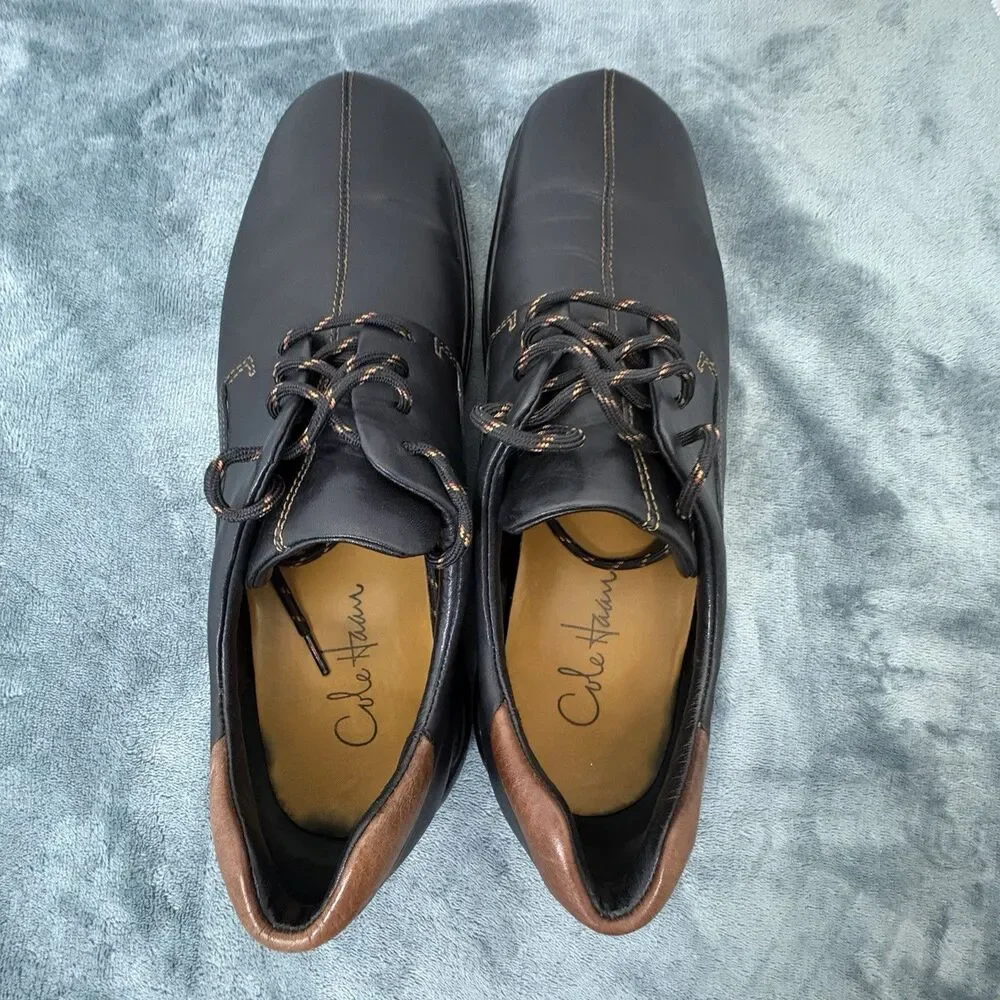 Cole Haan Zeno C07483 Black Leather Split toe Lace Up Oxford Shoes Mens 9 W